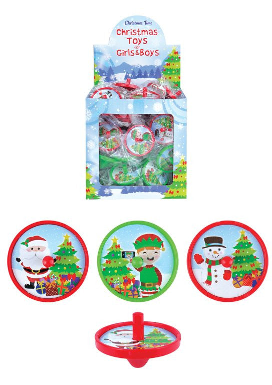 Festive Christmas spinning top in assorted designs