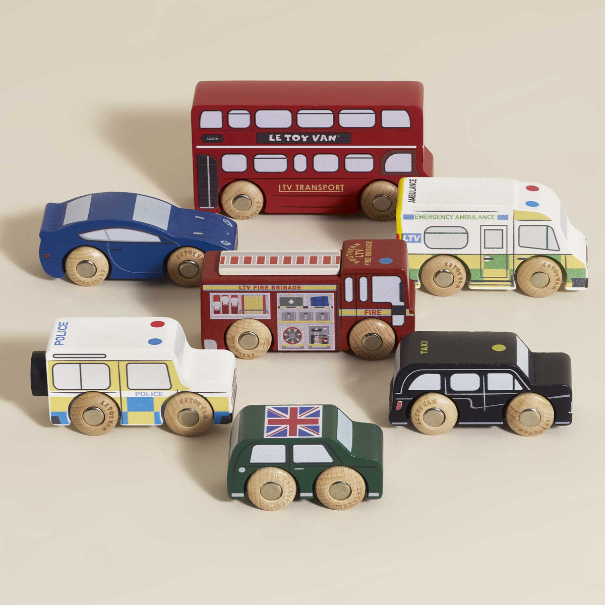 London Toy Car Set wooden toy