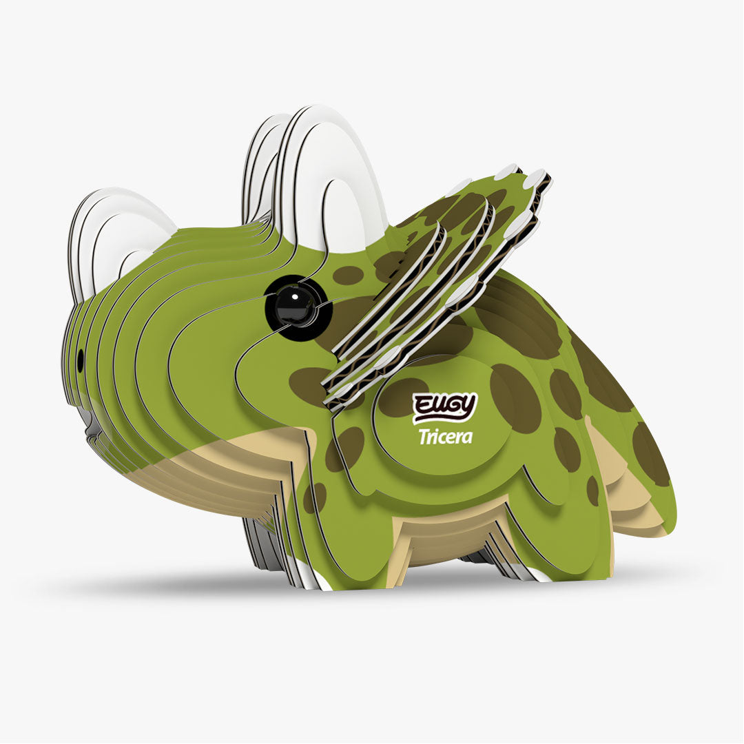 EUGY Tricera sustainable 3D cardboard dinosaur model kit