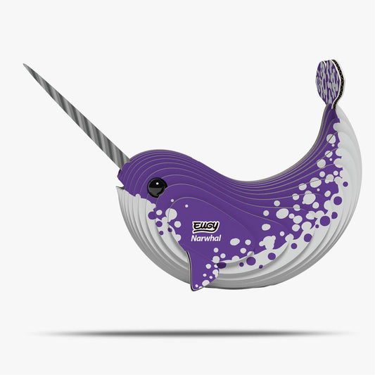 EUGY Narwhal sustainable 3D cardboard model kit