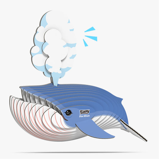 EUGY Blue Whale sustainable 3D cardboard model kit