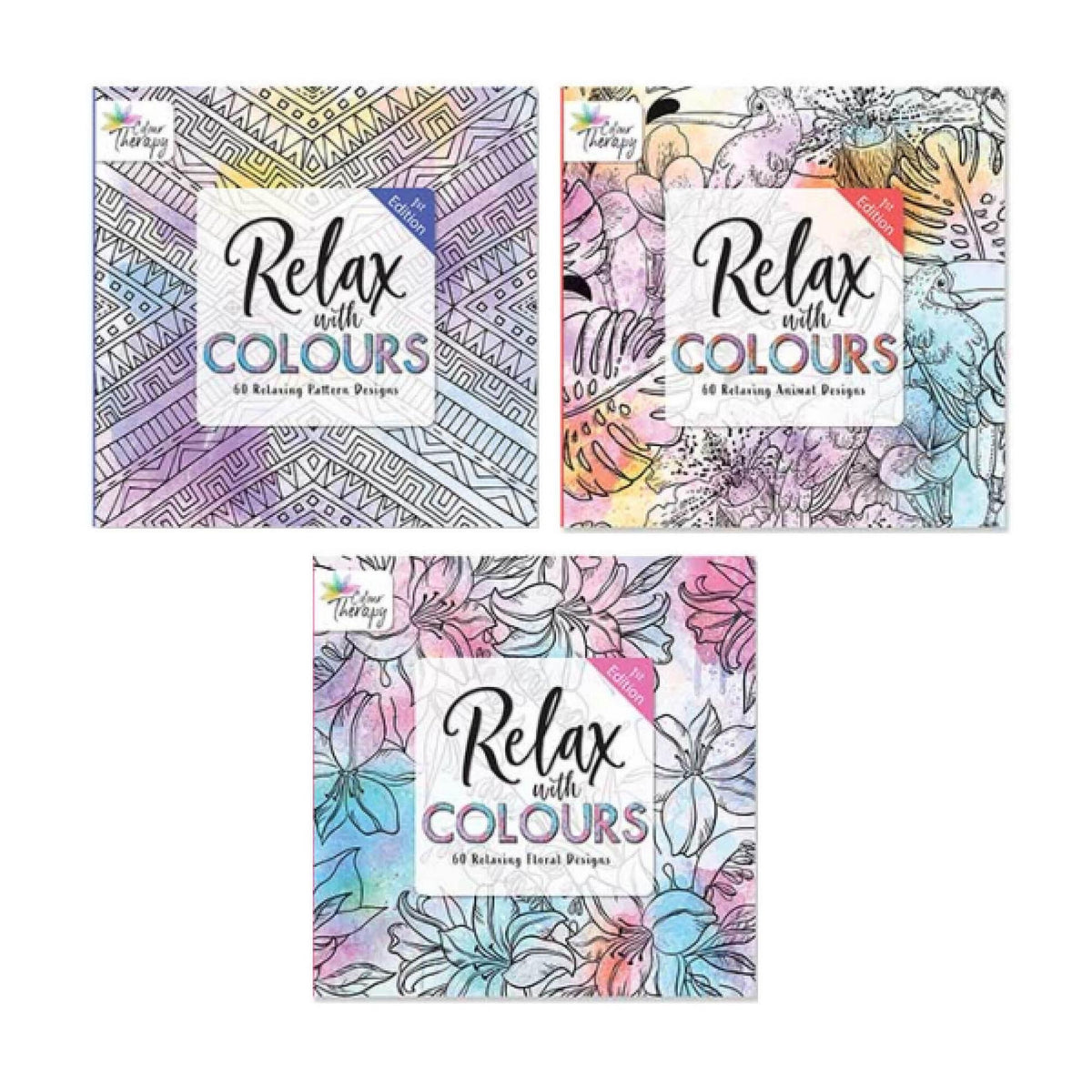 Relax with Colours adult colouring book