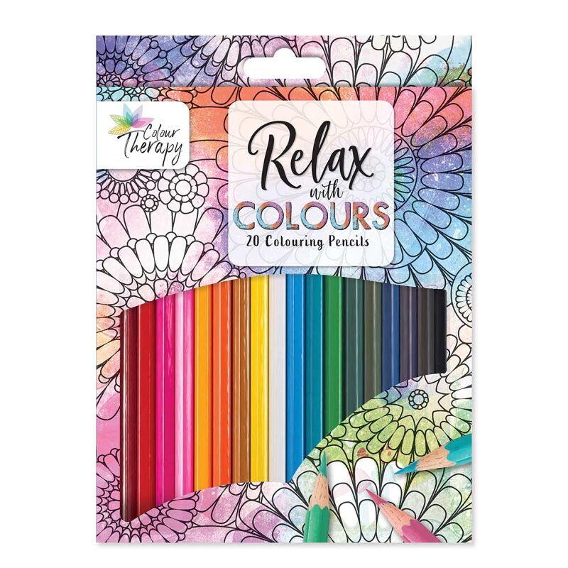 Colour Therapy pack of 20 adult colouring pencils