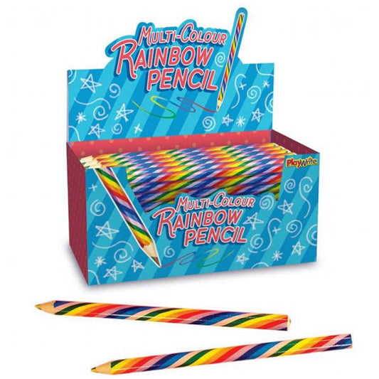 Chunky multi-coloured rainbow pencils