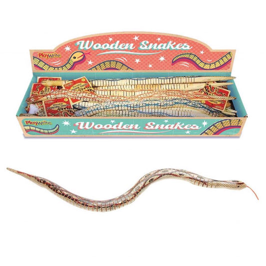 Colourful 50cm jointed wooden swaying snakes
