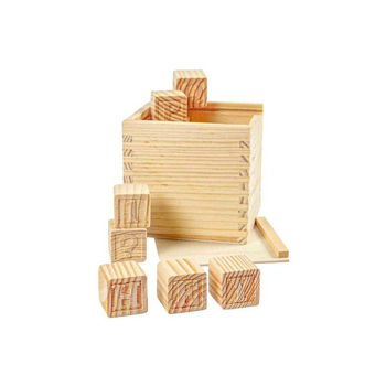 Wooden Box And Letter Cubes | Peak Dale